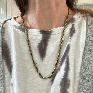 Mixed metal  rope chain necklace